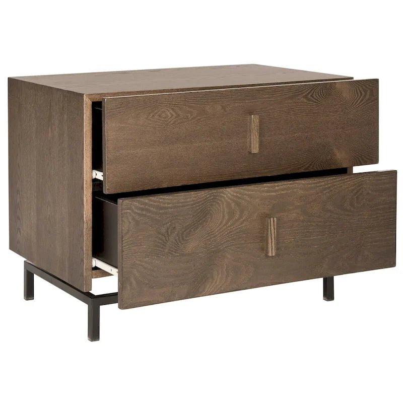 Dark Brown and Black Storage Cabinet, 28 in