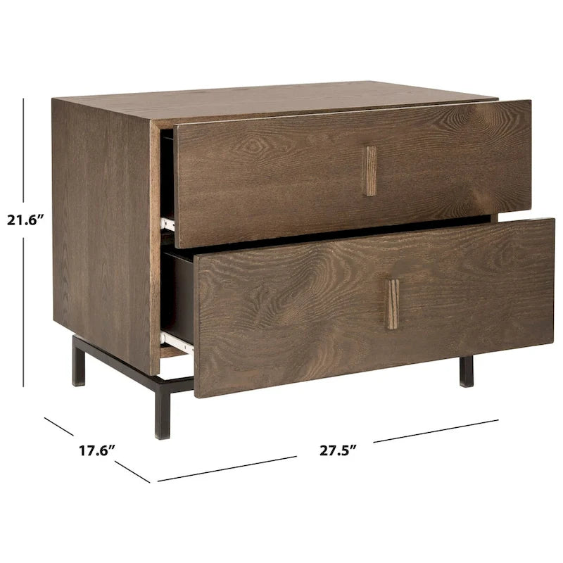 Dark Brown and Black Storage Cabinet, 28 in