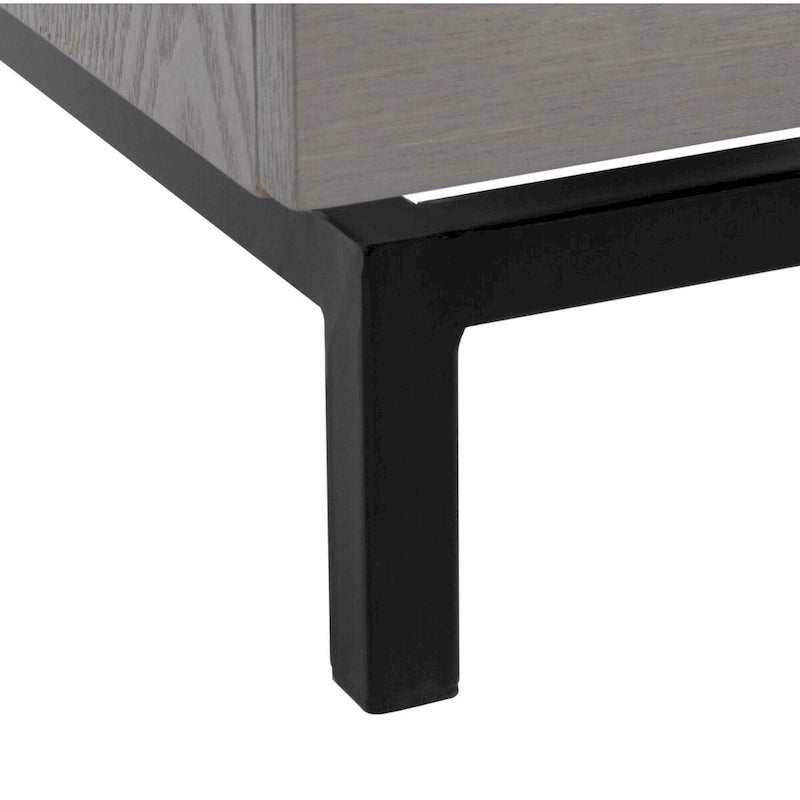 Dark Brown and Black Storage Cabinet, 28 in