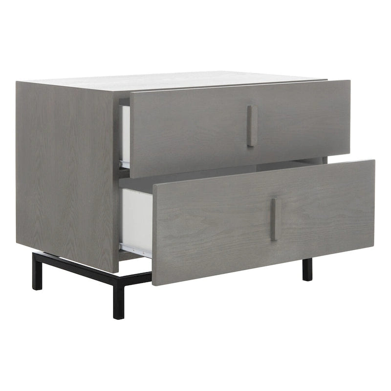 Dark Brown and Black Storage Cabinet, 28 in