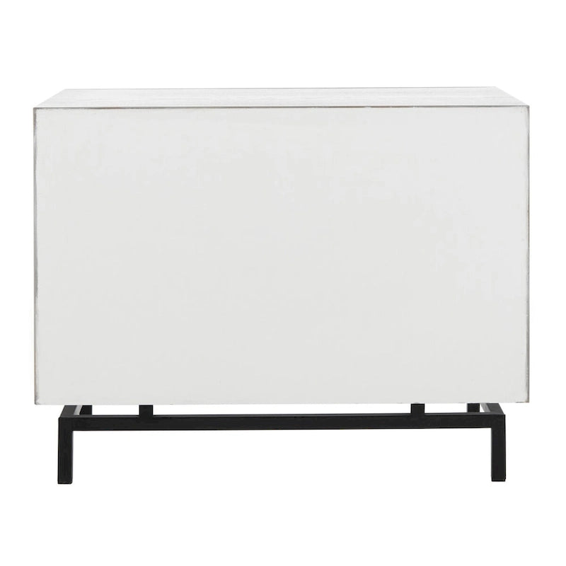 Dark Brown and Black Storage Cabinet, 28 in