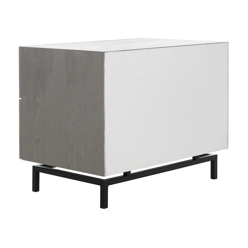 Dark Brown and Black Storage Cabinet, 28 in