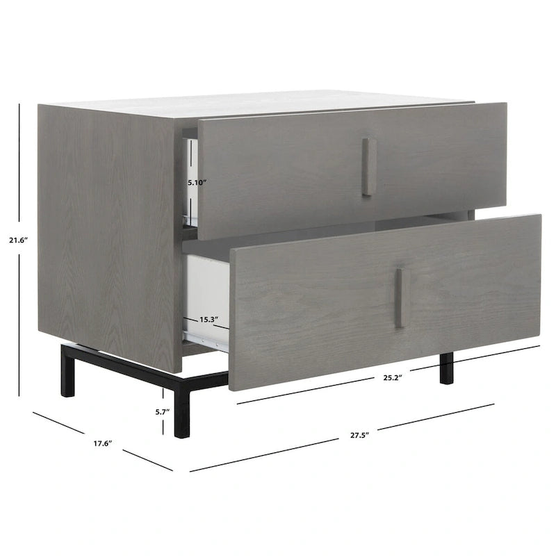 Dark Brown and Black Storage Cabinet, 28 in