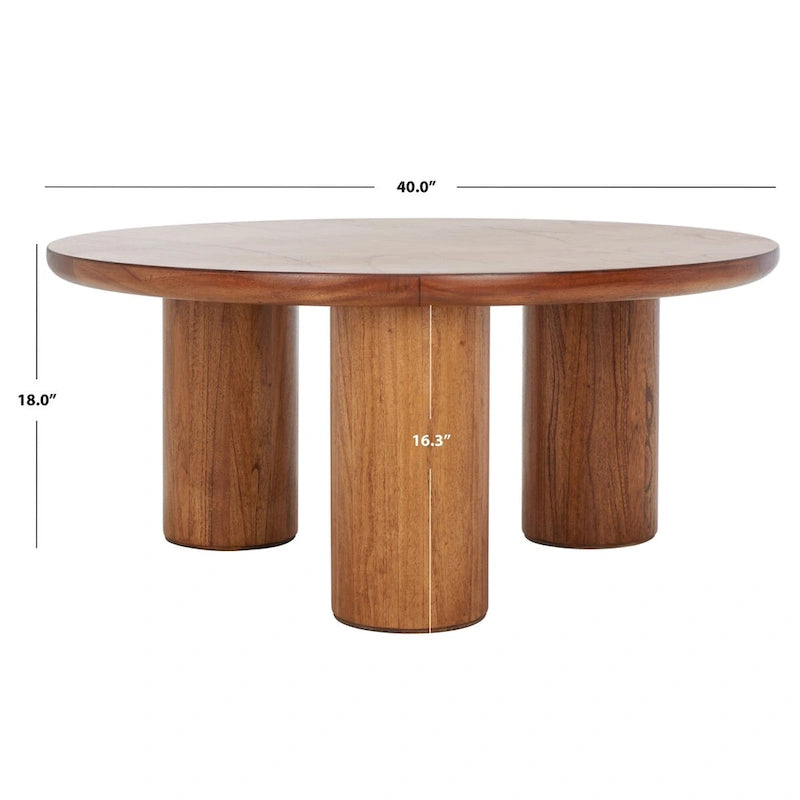 Round Three-Leg Coffee Table, 40 in
