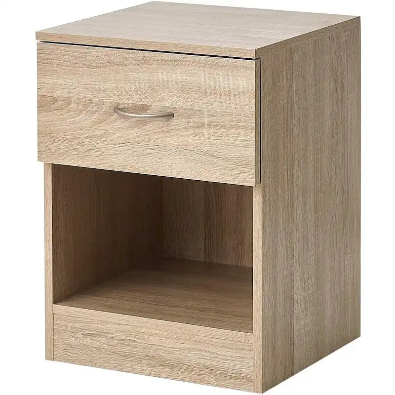 Slim Storage Table with Sliding Drawer and Open Shelf