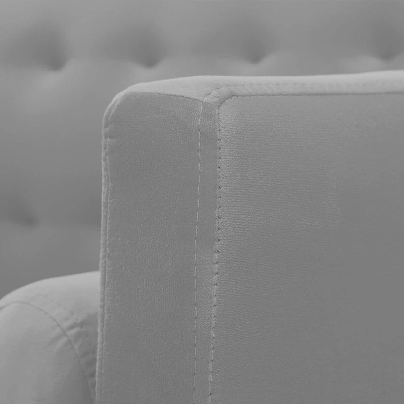 Futon Sofa Bed with Tufted Back and Wood Legs