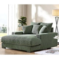 Luxe Oversized Soft Corduroy Fabric Chaise Sofa for Living Room and Bedroom