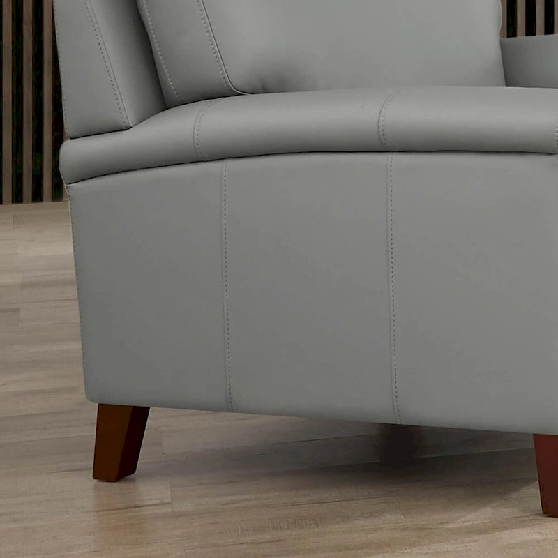 Top-Grain Leather Accent Chair with Memory Foam and Pocket Coils