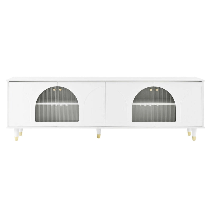 TV Stand for TVs Up to 78 in with Fluted Glass Doors