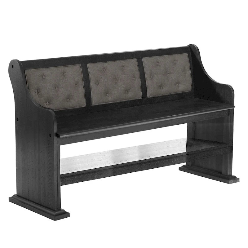 Tufted Backrest Upholstered Counter-Height Dining Bench