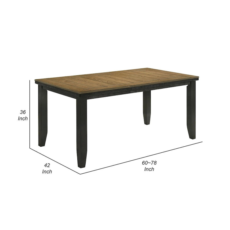 Extendable Counter-Height Dining Table, 60–78 in, Brown Wood