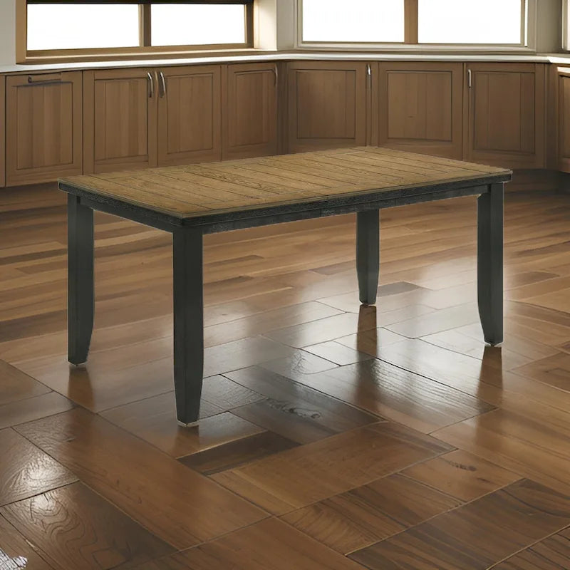 Extendable Counter-Height Dining Table, 60–78 in, Brown Wood