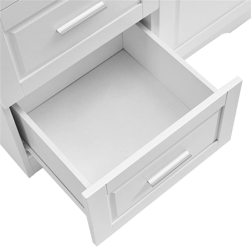 Tall and Wide Storage Cabinet with Doors for Bathroom, Three Drawers